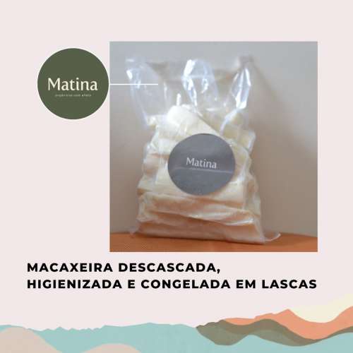 Macaxeira orgânica congelada em lascas